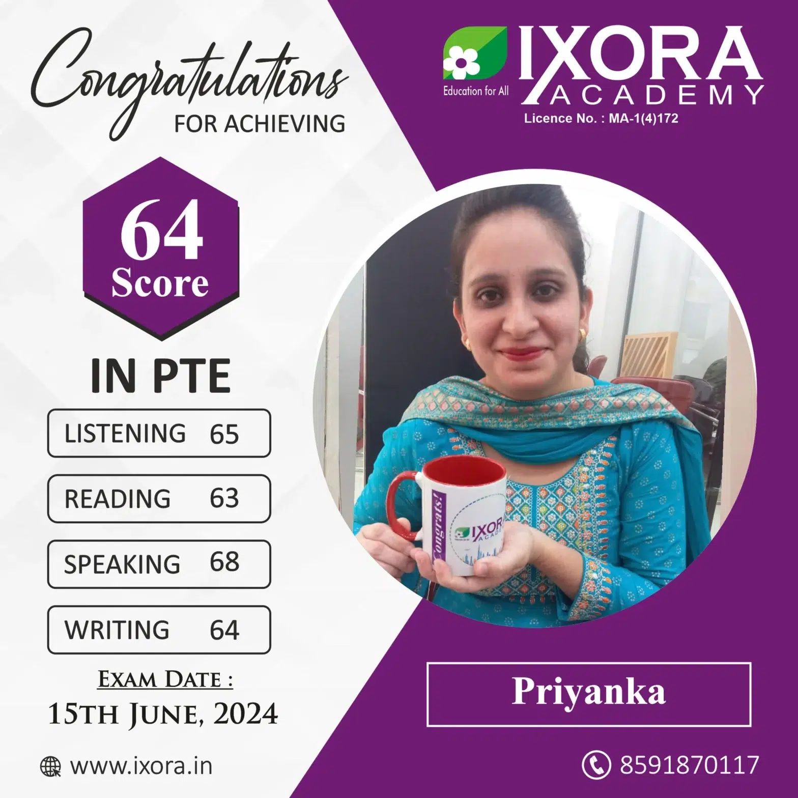 Priyanka.-PTE_Ixora