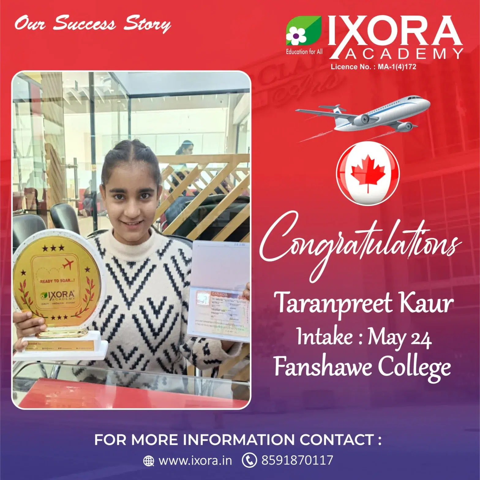 Taranpreet-Kaur.-Canada-Study-Visa-Ixora